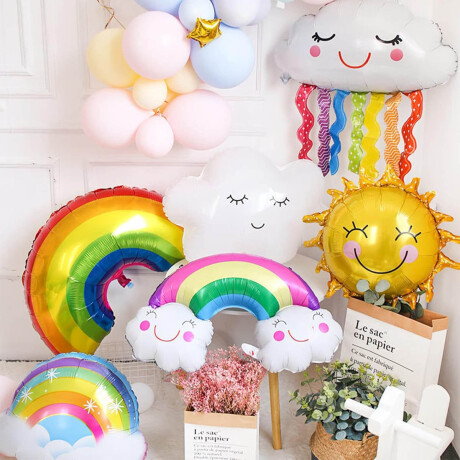 Set Globos Metalicos N10 Nubes / Sol 10 pcs + Cinta Set Globos Metalicos N10 Nubes / Sol 10 pcs + Cinta