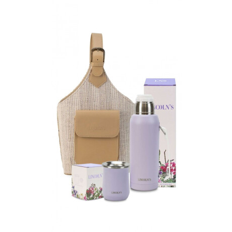 Kit Matero Rising Tejido Negro Y Crudo C/ Lila