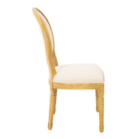 SILLA DE COMEDOR MADERA NATURAL-BEIGE ESTILO LUIS XV