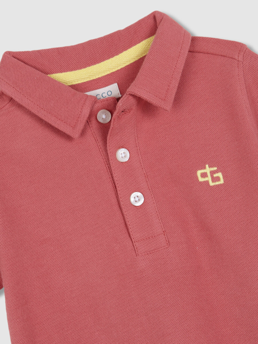 Polo Detalles Contraste Rosa