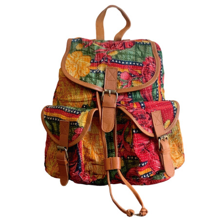 Mochila Kantha Flores Mochila Kantha Flores