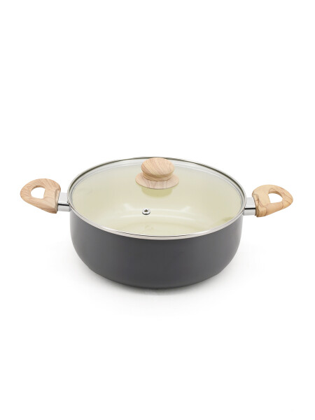 OLLA C/TAPADE VIDRIO GRIS