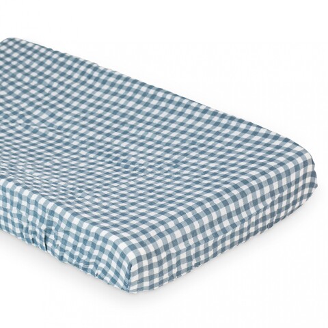 Cubre cambiador de muselina 100% algodón Navy Gingham