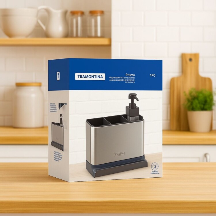 ORGANIZADOR PARA PILETA TRAMONTINA PLURALE PLATEADO