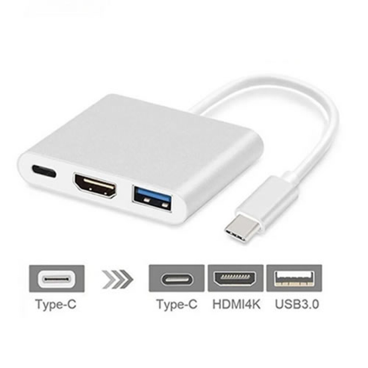 Conversor de USB tipo C a HDMI, USB 3.0 y USB C 