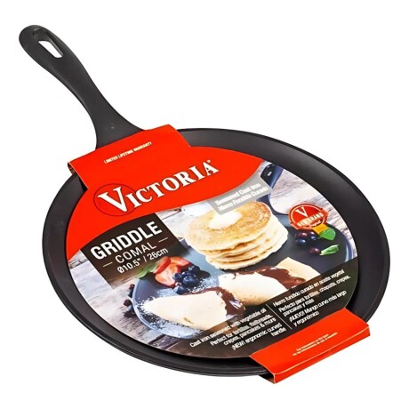 Sartén Comal en Hierro Curado 26.5cm Victoria Negro