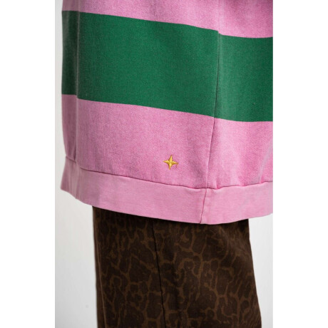 Sweater Polo Rayado Rosa