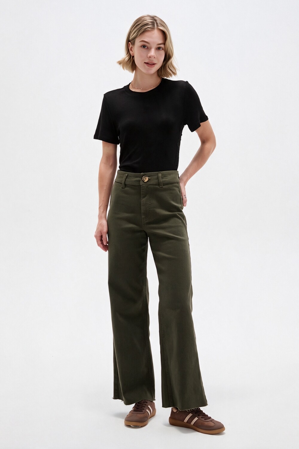 Pantalon Adeline Verde Oliva Oscuro
