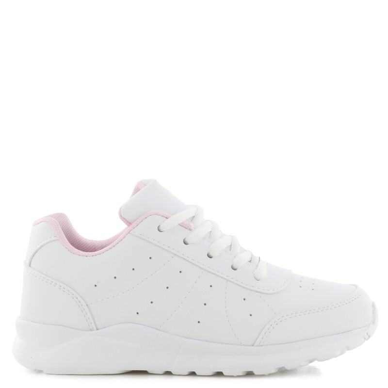 Championes Infantiles Boomerang BUZ acordonado Blanco - Rosado