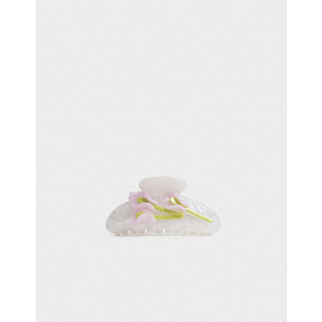 Broche Acrílico Flor Blanco Crudo