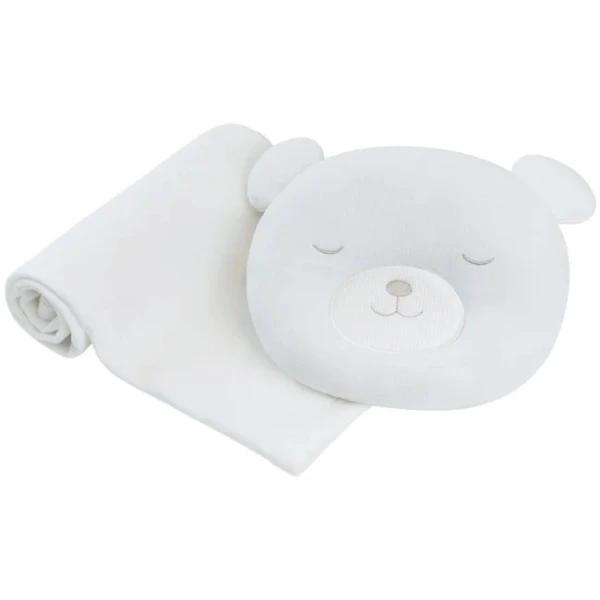Set almohada y manta bebe BUBA blanco