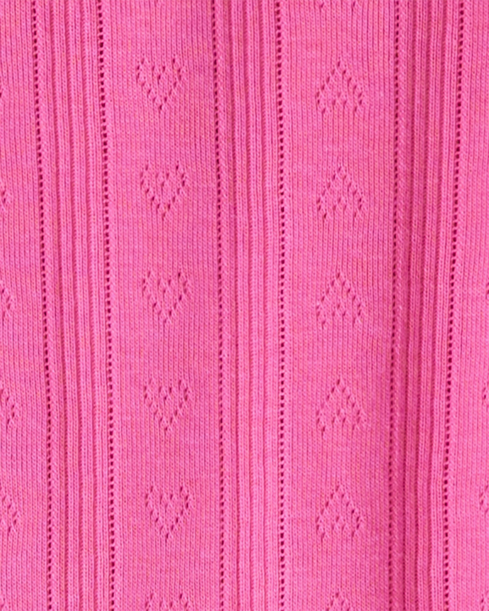 Pack tres remeras de algodón calado, dobladillo lechuga, azul y rosa Sin color