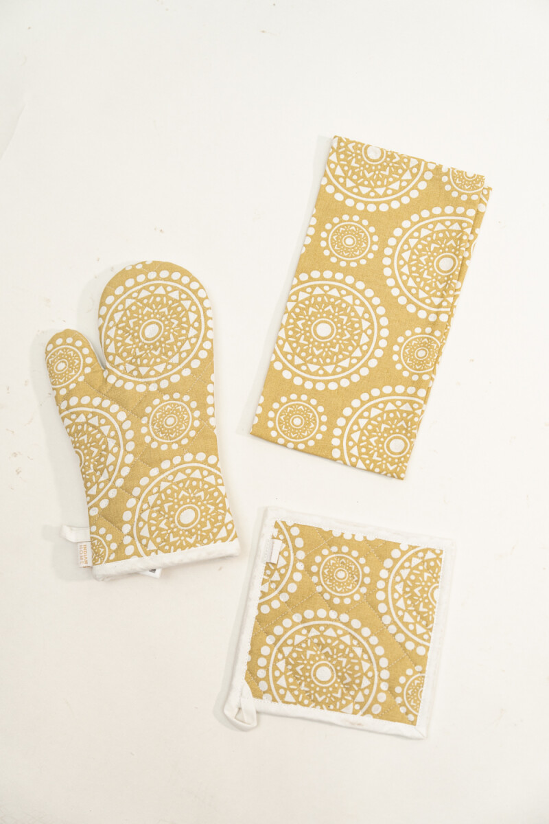 Set Agarradera, Manopla Y Repasador - Estampado 2