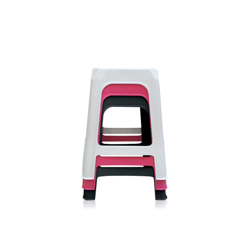 Set x10 Banqueta apilable de plástico resistente NEGRO