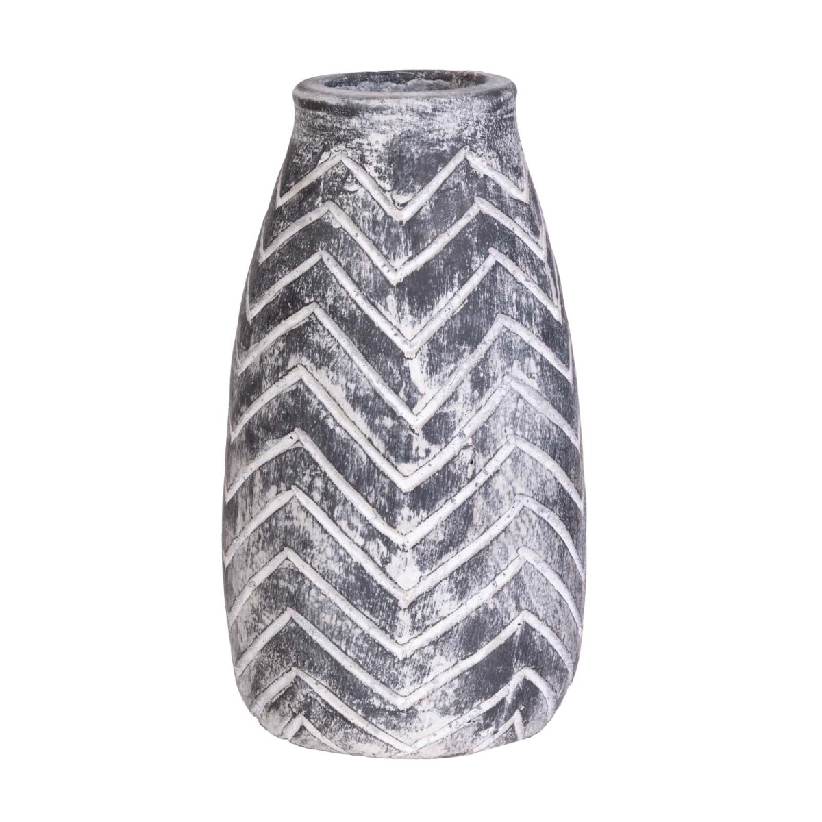JARRÓN ZAG - CERAMICA BLANCO NEGRO/BLANCO 