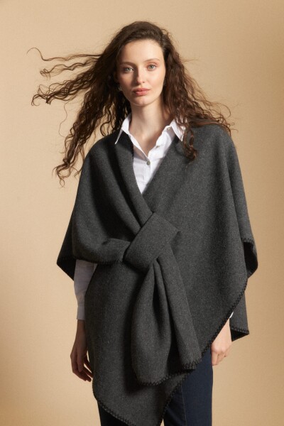 PONCHO MECHA Gris Melange