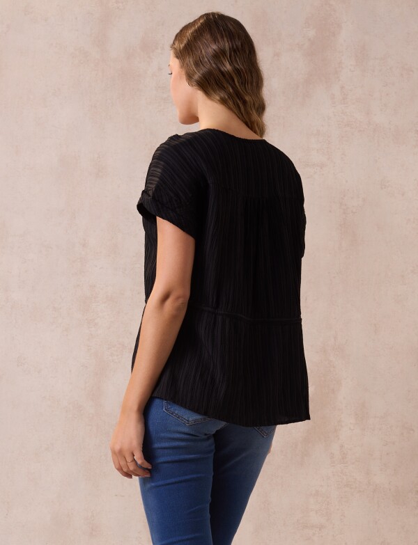 Blusa Plisada NEGRO