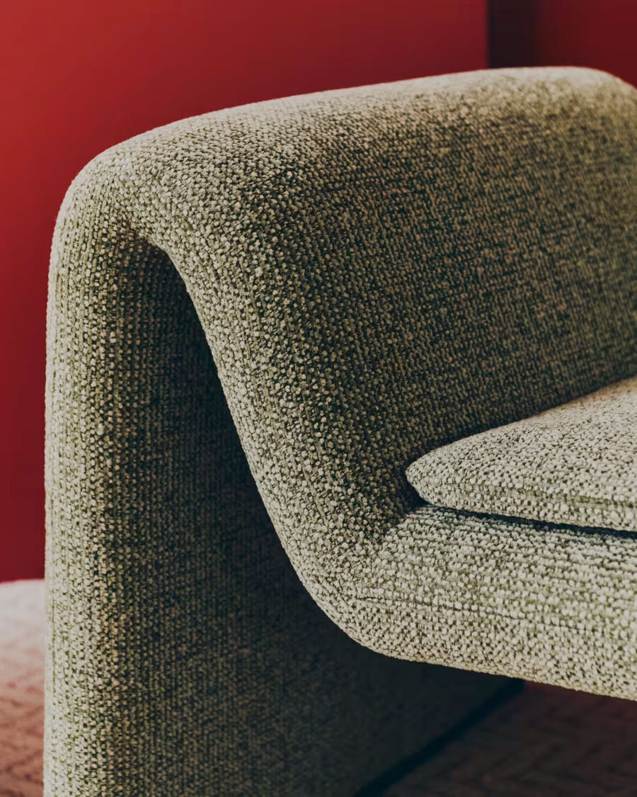 Butaca Melvia de chenilla verde