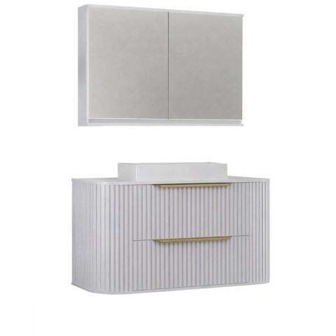 Mueble de baño Alice Suspendido 100cm Blanco con bacha de loza y botiquín Gabriela 90cm Blanco Mueble De Baño Alice Suspendido 100cm Blanco Con Bacha De Loza Y Botiquín Gabriela 90cm Blanco