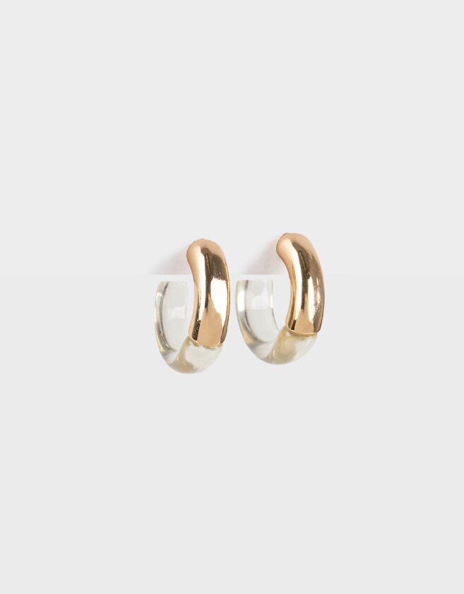 Aros Argollas De resina Argollas Con Resina - Dorado