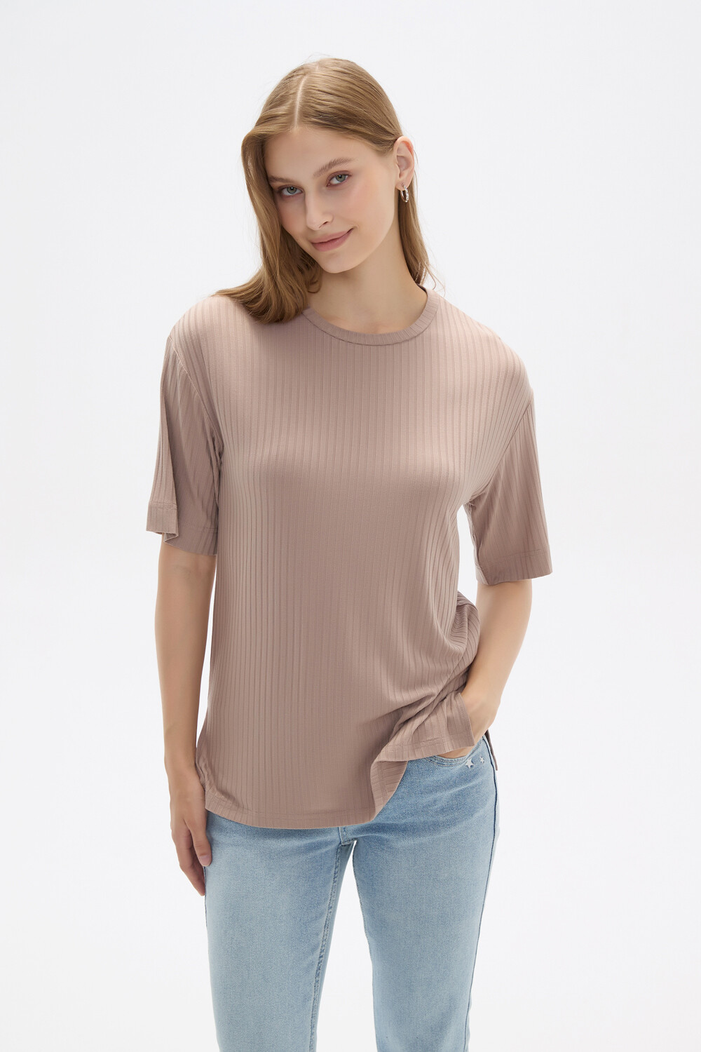 Remera Javid Taupe Claro