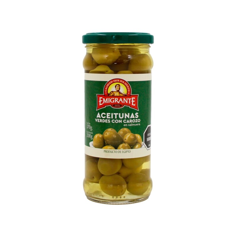 ACEITUNA EMIGRANTE 370G CON CAR FRASCO Aceituna Emigrante 370g Con Car Frasco