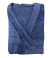 Bata Baño Dohler Velour 100% Algodón Talle P al XXG Azul Piedra