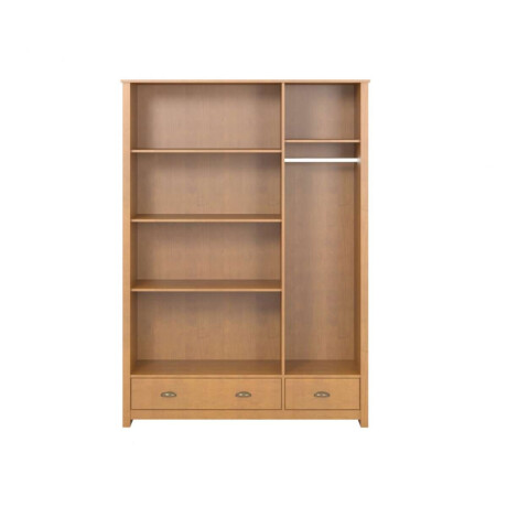 Ropero 3 puertas 2 cajones Madera maciza Linea Colonial Marron