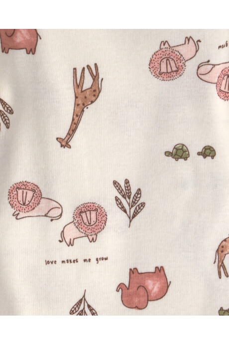 Pack cuatro bodies de algodón, diseño safari Sin color