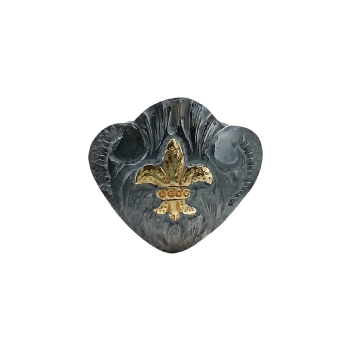 Pasa pañuelo Flor de lis-Plata y Oro-Sin piedra-PP2002 - sinpiedra 