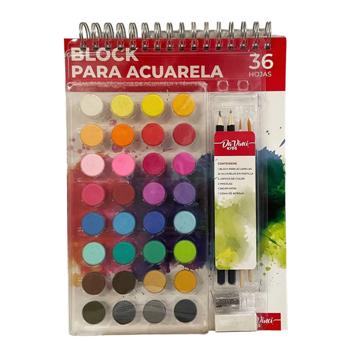 Set de Acuarelas c/ Block Da Vinci 39 elementos 