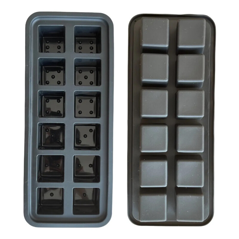 Cubetera de silicona 12 cubos 26 x 11cm GRIS