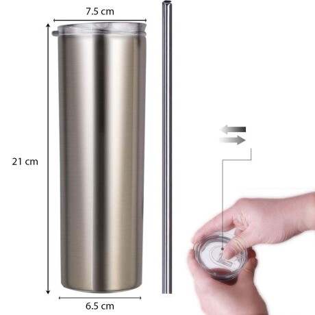 Vaso Termo Viaje Térmico 500Ml Acero Inoxidable Tapa Sorbito Cobre