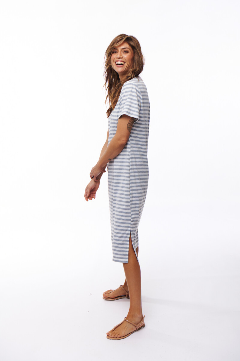 VESTIDO DAISY GRIS RAYAS