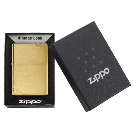 Encendedor Zippo Brushed Brass Vintage with Slashes - 240 Encendedor Zippo Brushed Brass Vintage with Slashes - 240