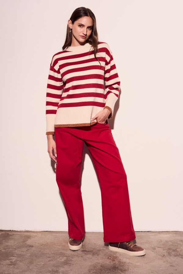 Sweater Rayado Rojo