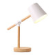 Lampara Escritorio Portátil Nórdica Metal Madera Ajustable Blanco