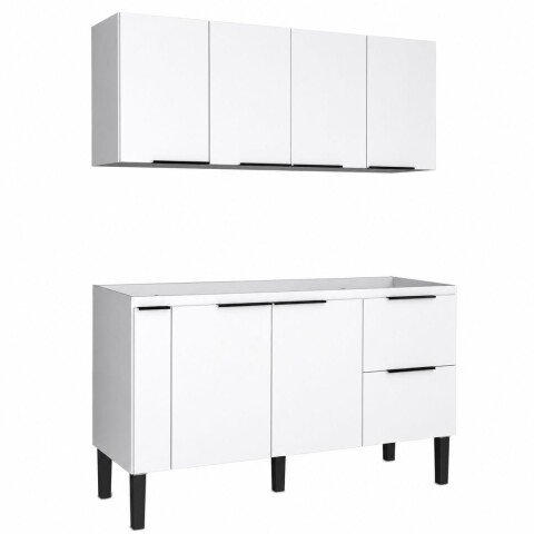 Mueble de cocina bajo mesada Blanco y aéreo 150 cm Cisne Mueble De Cocina Bajo Mesada Blanco Y Aéreo 150 Cm Cisne