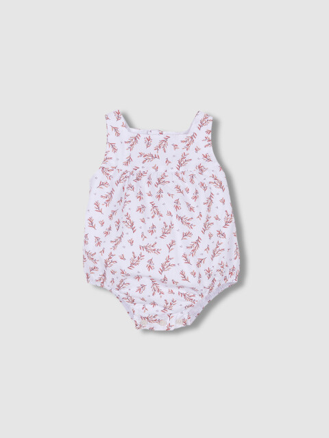 Ranita Estampado Hojitas Blanco