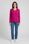 Sweater tejido escote en V FUCSIA
