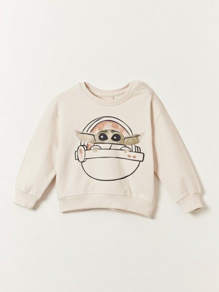 Buzo deportivo Estampado Grogu Beige