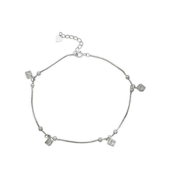 Tobillera Cubos-Plata 925-Piedra zirconia-PU3220 Conpiedra