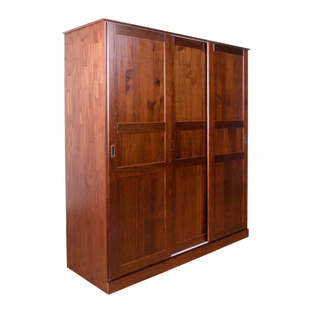 PLACARD CORREDIZO 3 PUERTAS MADERA MARRON AGATA