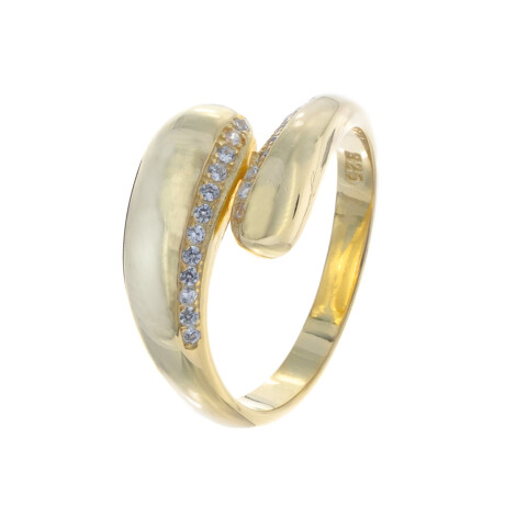 Anillo de plata 925 con baño de oro amarillo y circonias. Anillo de plata 925 con baño de oro amarillo y circonias.