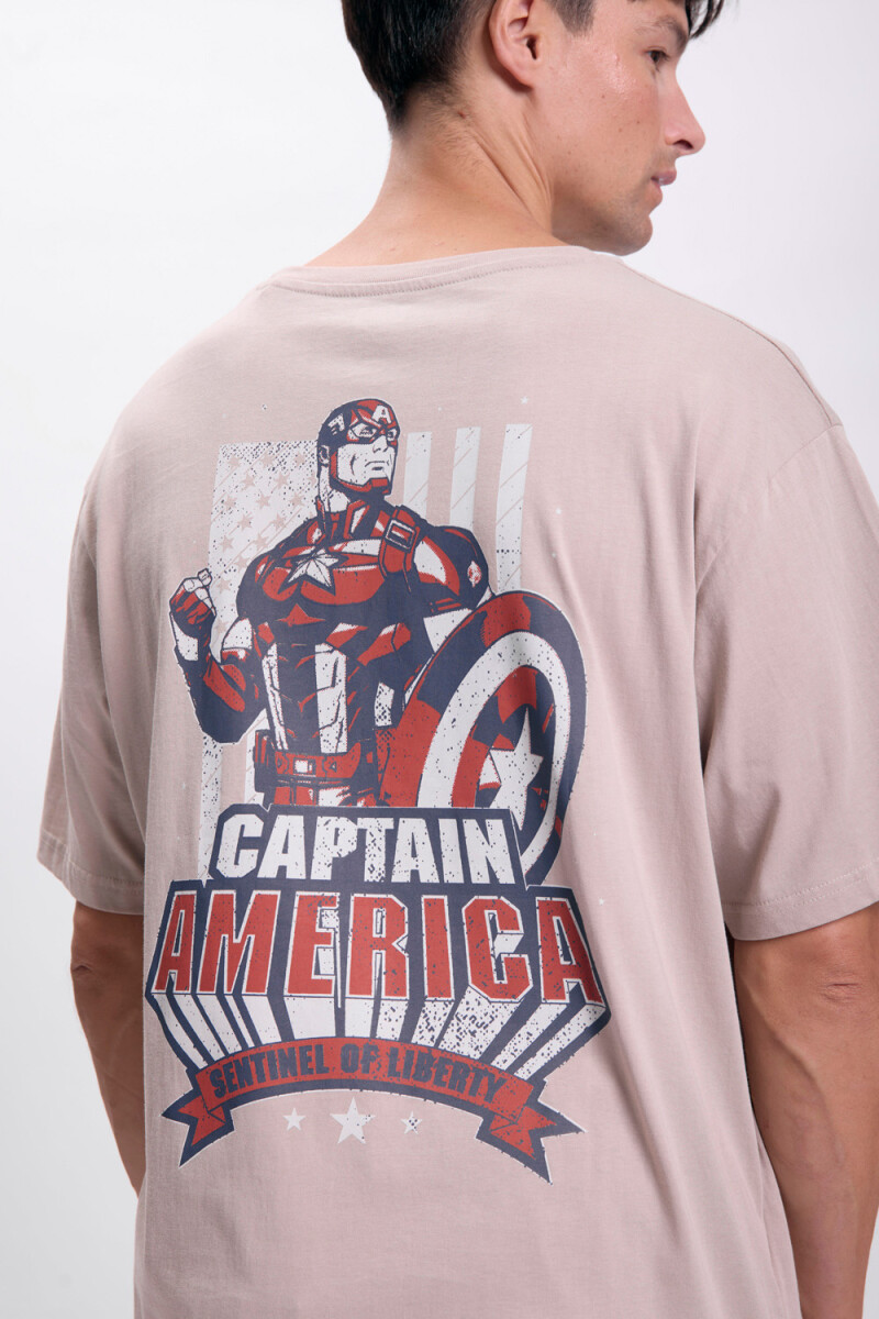 Remera oversize Capitan America Gris Claro