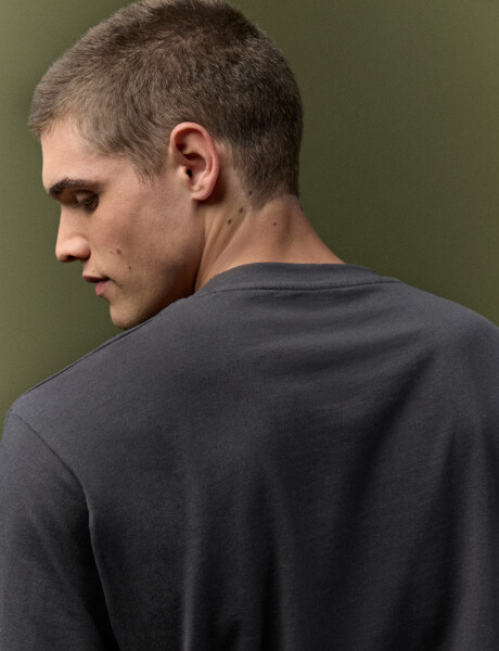 520682 T-SHIRT HARRINGTON LABEL Gris Oscuro