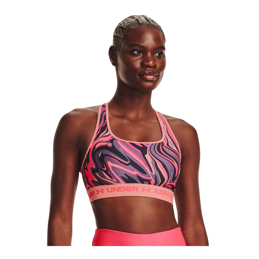 Top de Mujer Under Armour Mid Crossback Printed Rosado - Multicolor