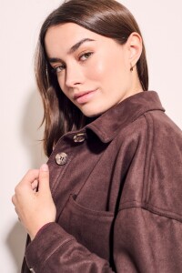 Sobrecamisa Gamuza Cuero Vegano Marron