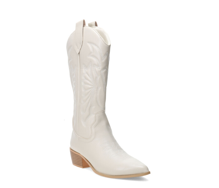 Botas de Mujer Miss Carol EDNA tejana con diseño en la caña Beige