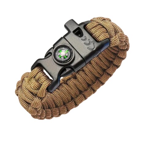 Pulsera de supervivencia 3 en 1 Caqui